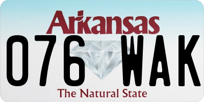 AR license plate 076WAK