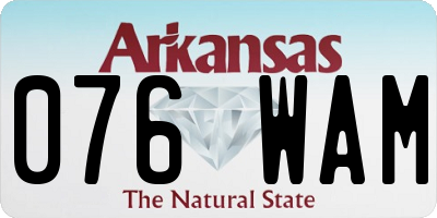 AR license plate 076WAM