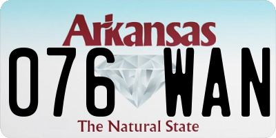 AR license plate 076WAN