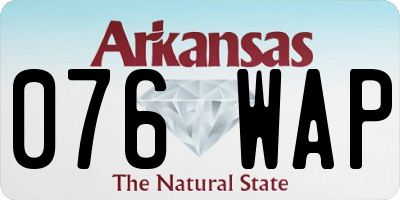 AR license plate 076WAP