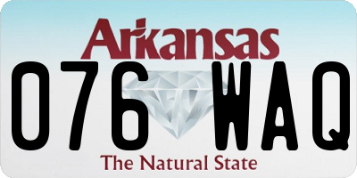 AR license plate 076WAQ
