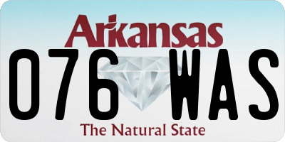 AR license plate 076WAS