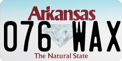 AR license plate 076WAX