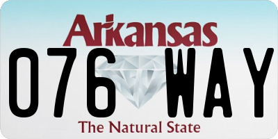 AR license plate 076WAY