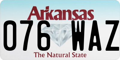 AR license plate 076WAZ