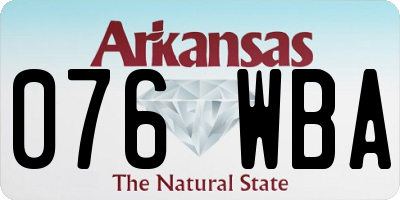AR license plate 076WBA