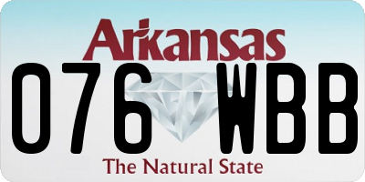 AR license plate 076WBB