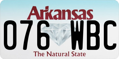 AR license plate 076WBC
