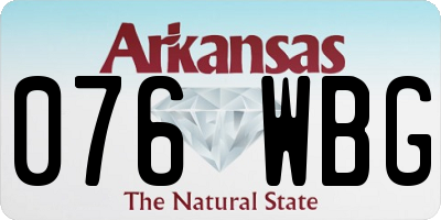 AR license plate 076WBG