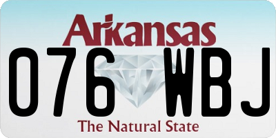 AR license plate 076WBJ