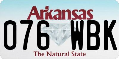 AR license plate 076WBK