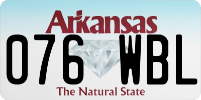 AR license plate 076WBL