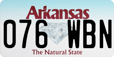 AR license plate 076WBN