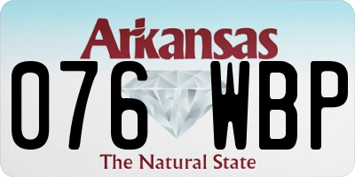 AR license plate 076WBP