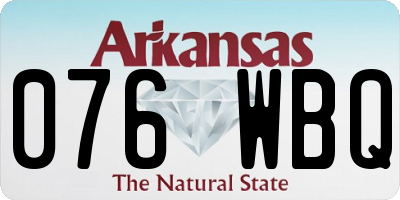 AR license plate 076WBQ