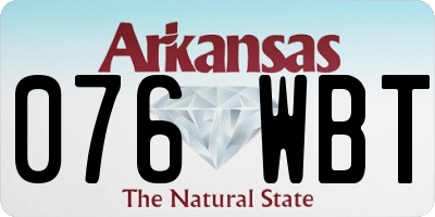 AR license plate 076WBT