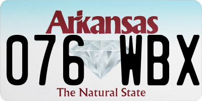 AR license plate 076WBX