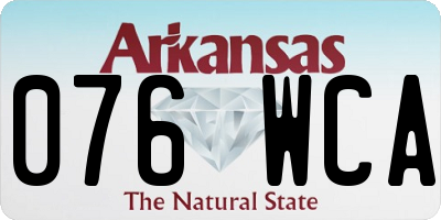 AR license plate 076WCA