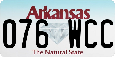 AR license plate 076WCC