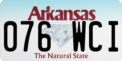 AR license plate 076WCI