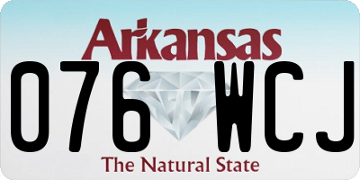 AR license plate 076WCJ