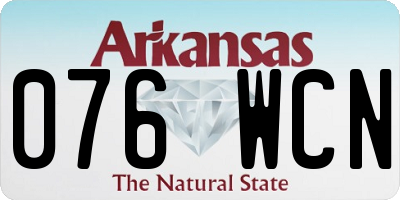 AR license plate 076WCN