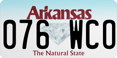 AR license plate 076WCO