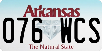 AR license plate 076WCS