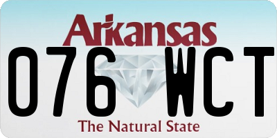 AR license plate 076WCT