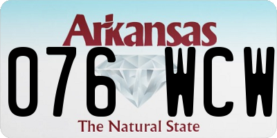 AR license plate 076WCW