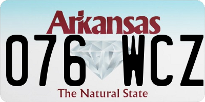 AR license plate 076WCZ