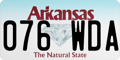 AR license plate 076WDA
