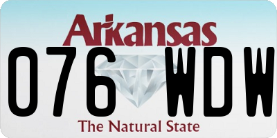 AR license plate 076WDW