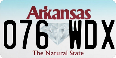 AR license plate 076WDX