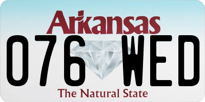 AR license plate 076WED