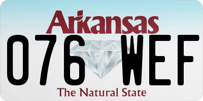 AR license plate 076WEF