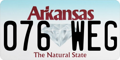 AR license plate 076WEG