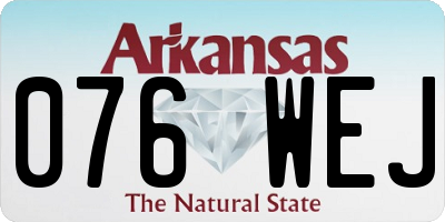 AR license plate 076WEJ