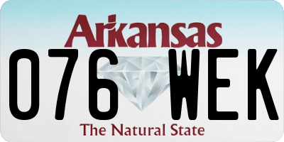 AR license plate 076WEK