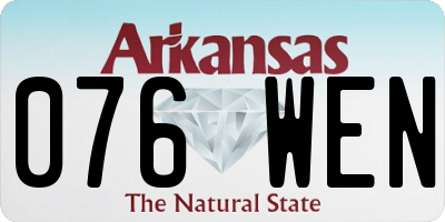 AR license plate 076WEN