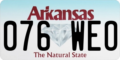 AR license plate 076WEO