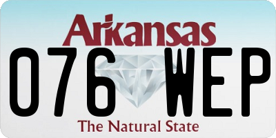 AR license plate 076WEP