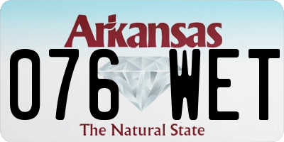 AR license plate 076WET