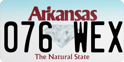 AR license plate 076WEX