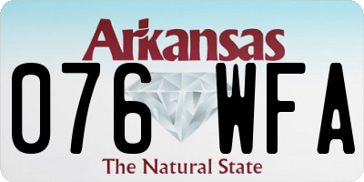 AR license plate 076WFA