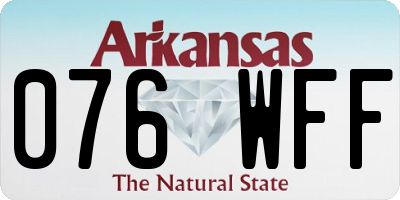 AR license plate 076WFF