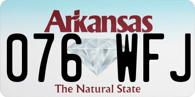 AR license plate 076WFJ