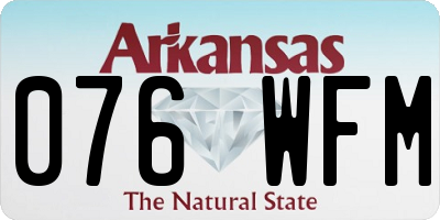 AR license plate 076WFM