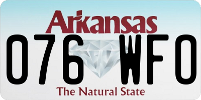 AR license plate 076WFO