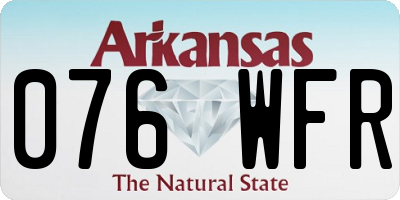 AR license plate 076WFR